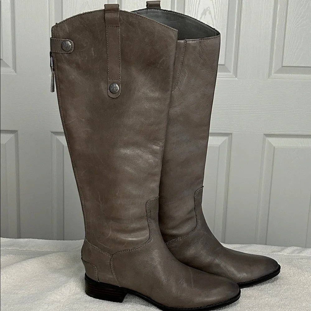 Sam Edelman Grey color Over the Knee Leather Boots. Size 6.5